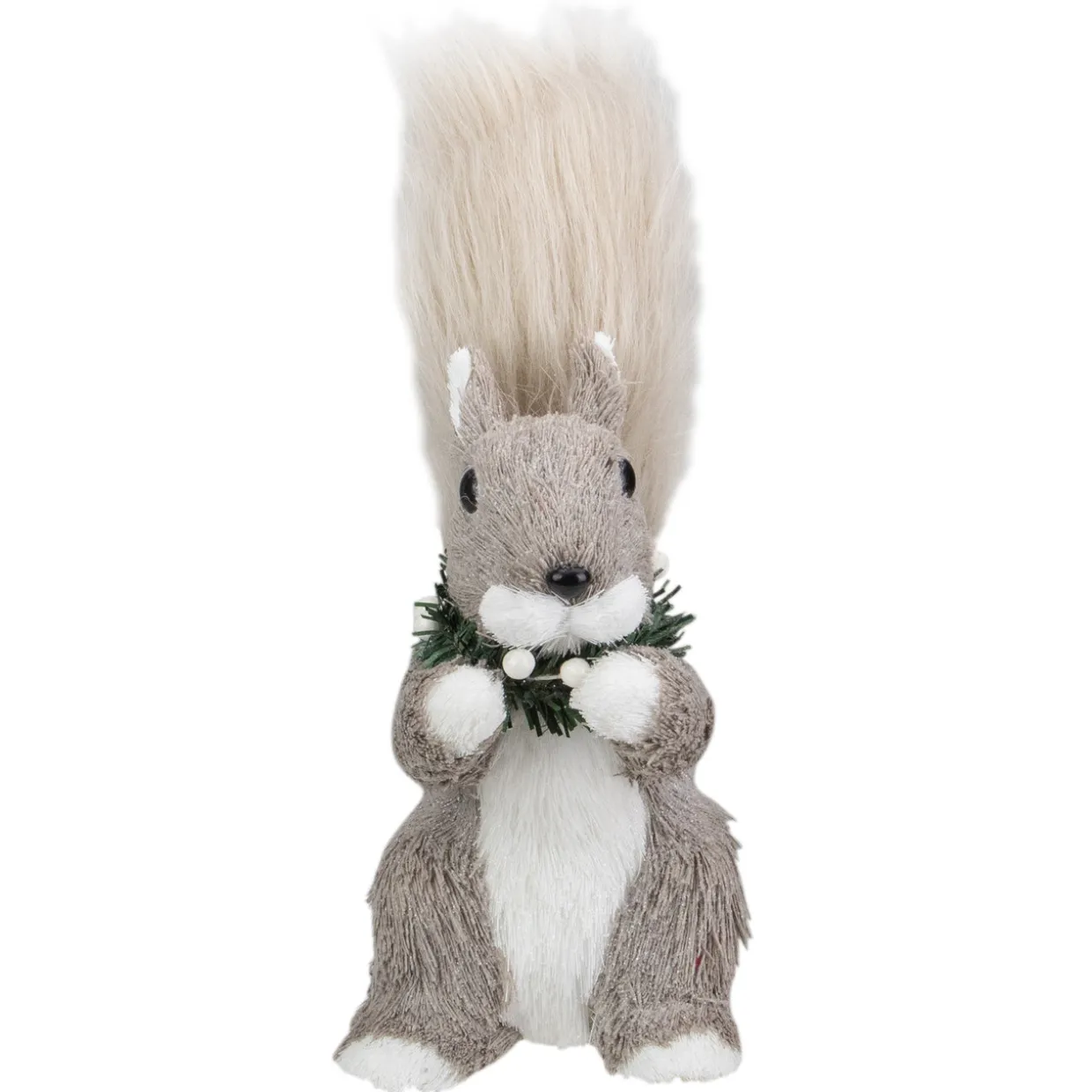 Standing Squirrel with Neck Wreath Christmas Figure - 12"
