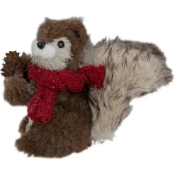 Standing Squirrel with Pinecone and Scarf Christmas Figurine - 6"
