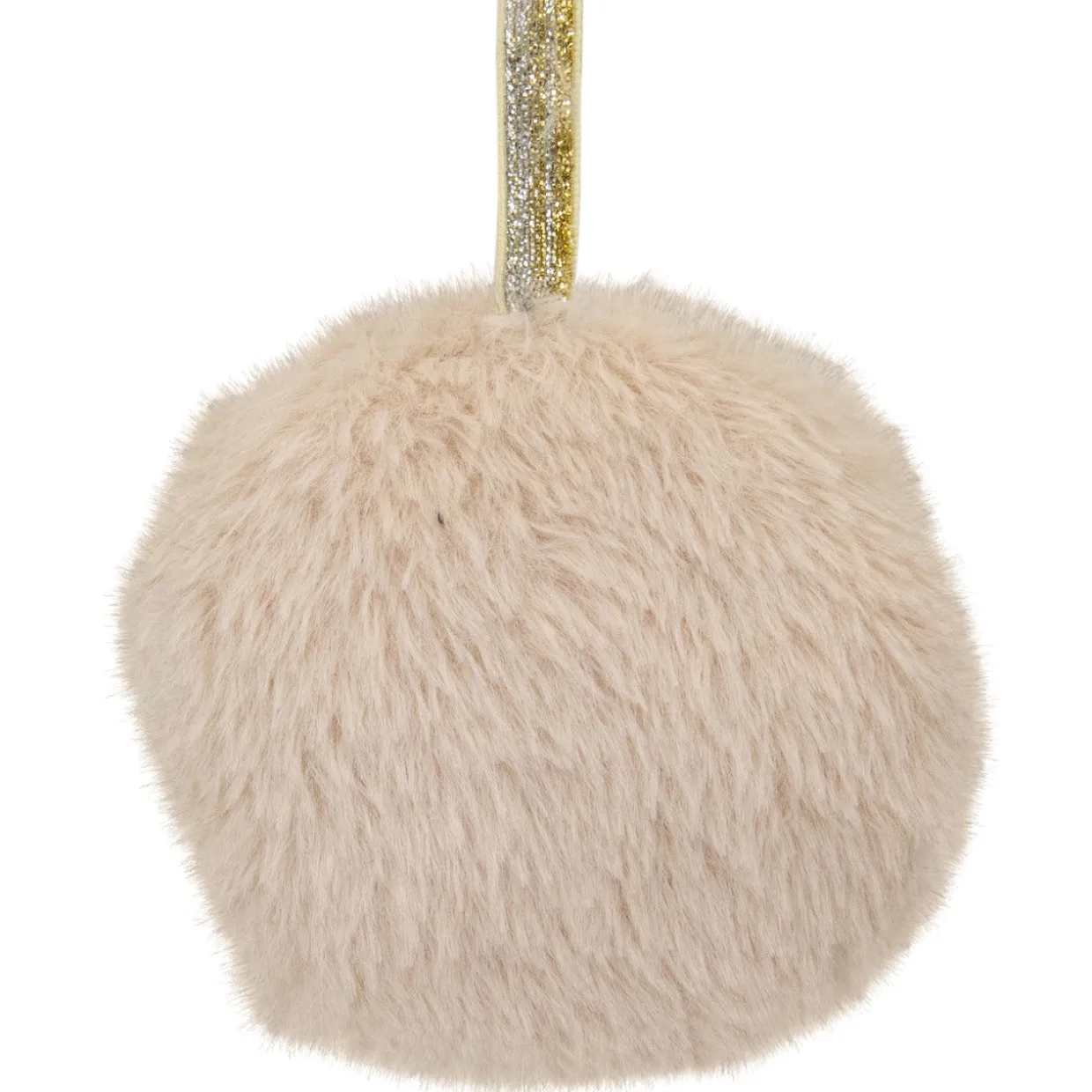 Star and Christmas Tree Disc Ornaments - 3.5" - Cream and Beige - Set of 2