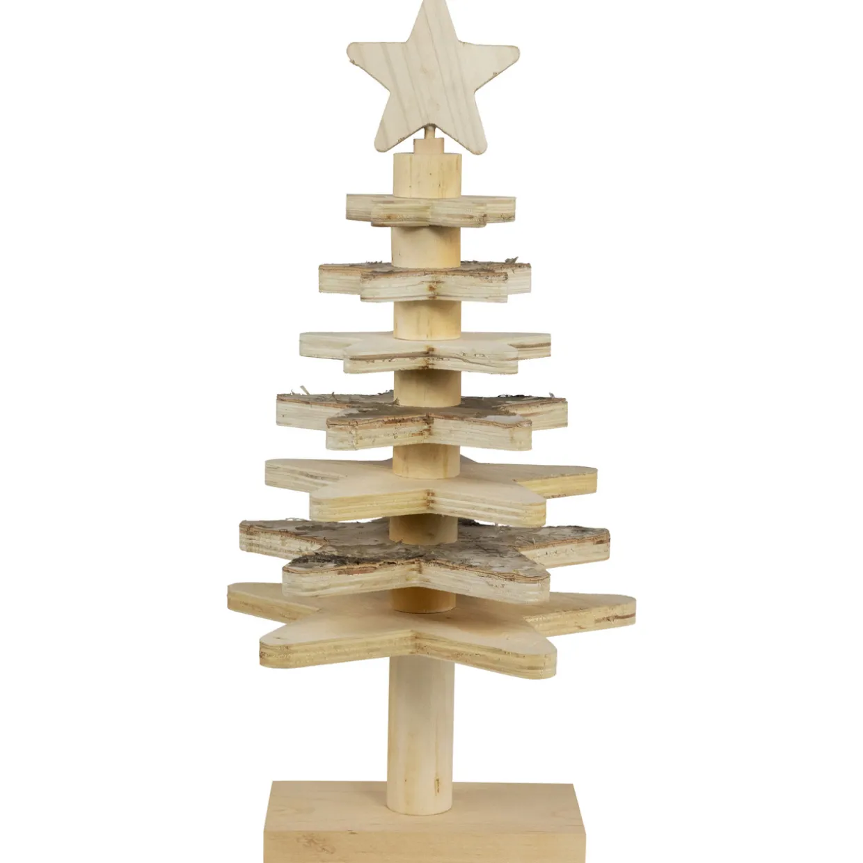 Star Cut-Outs Wooden Tree Christmas Decoration - 16"
