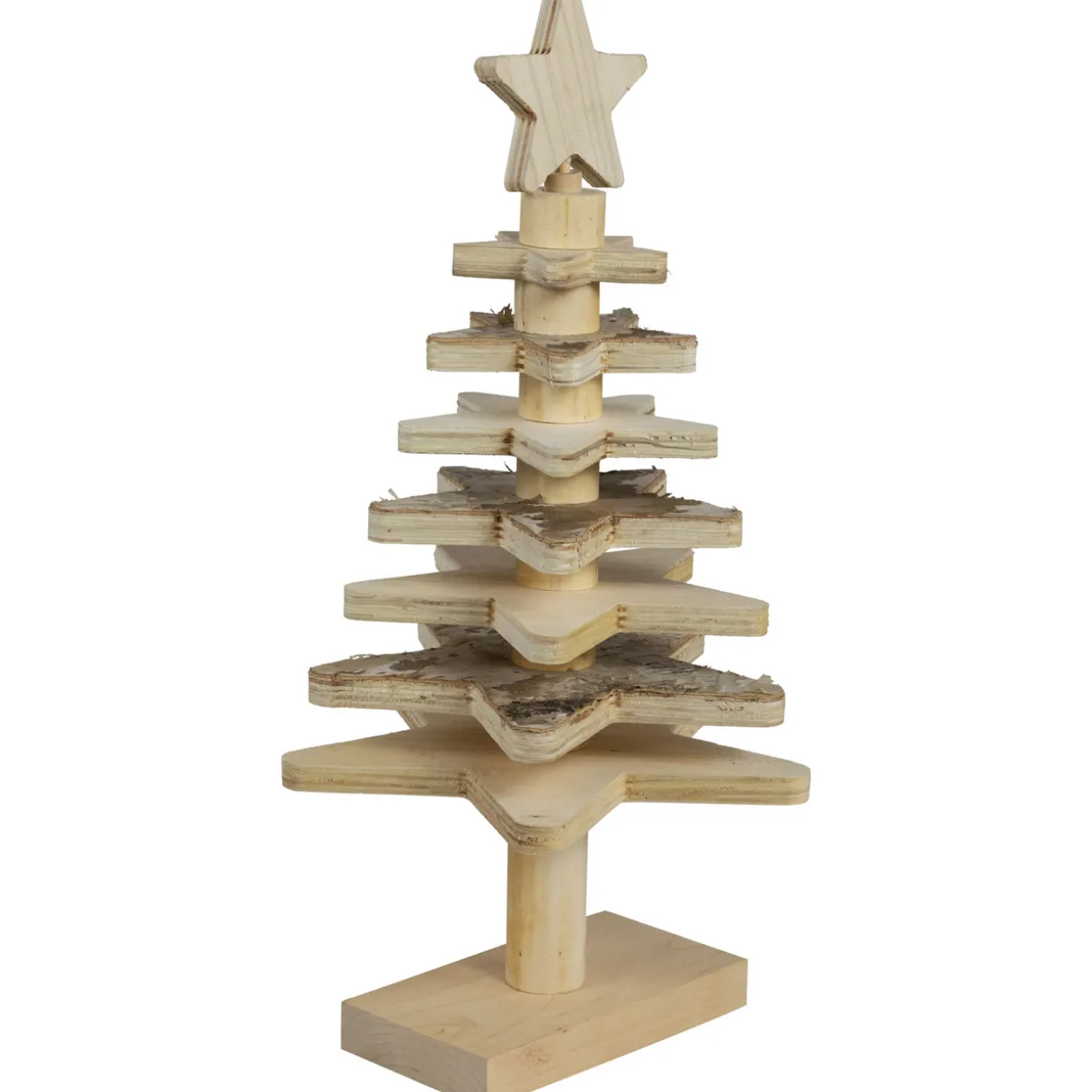 Star Cut-Outs Wooden Tree Christmas Decoration - 16"