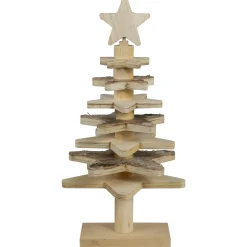 Star Cut-Outs Wooden Tree Christmas Decoration - 16