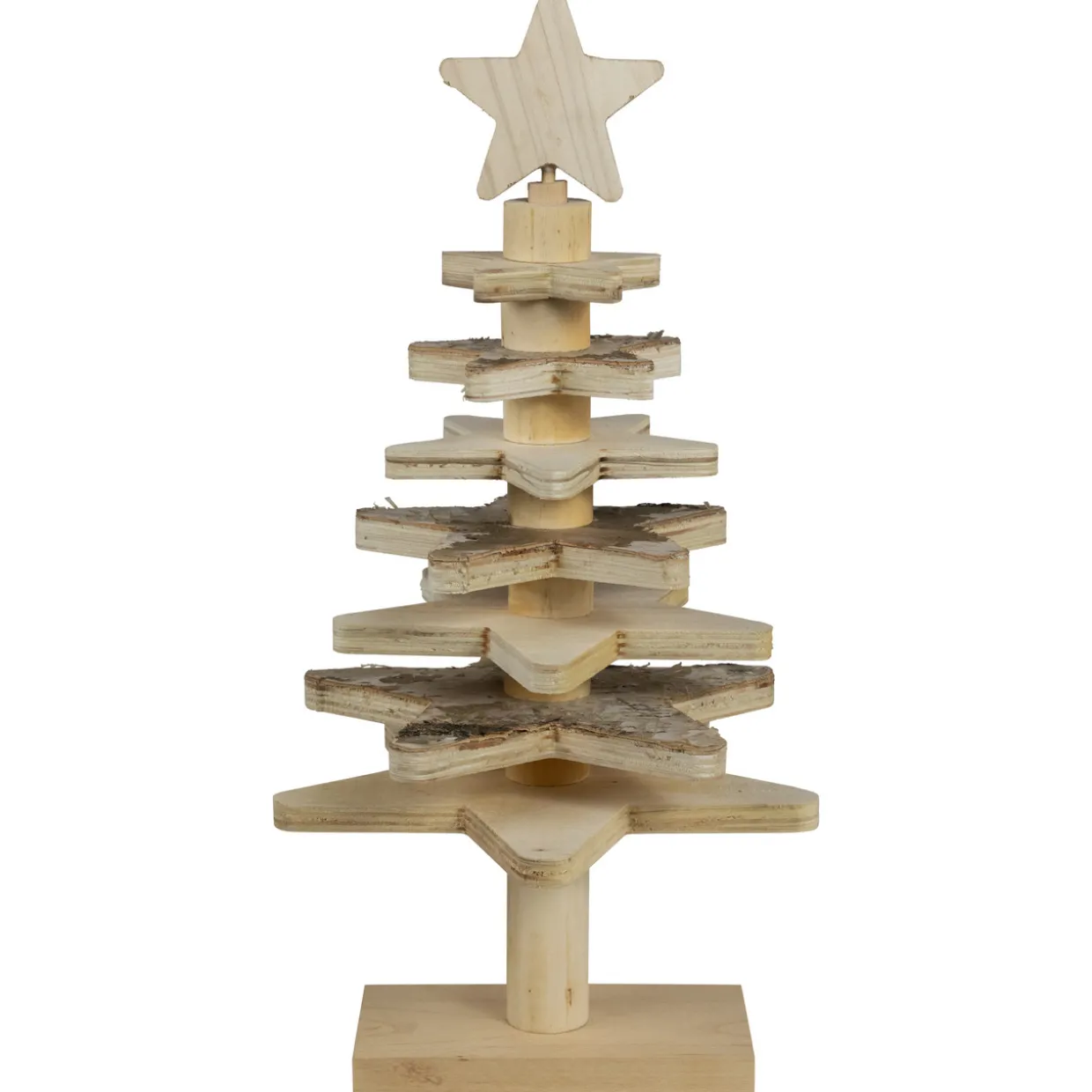 Star Cut-Outs Wooden Tree Christmas Decoration - 16"