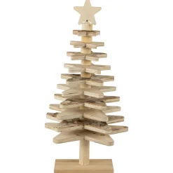 Star Cut-Outs Wooden Tree Christmas Decoration - 20.5"