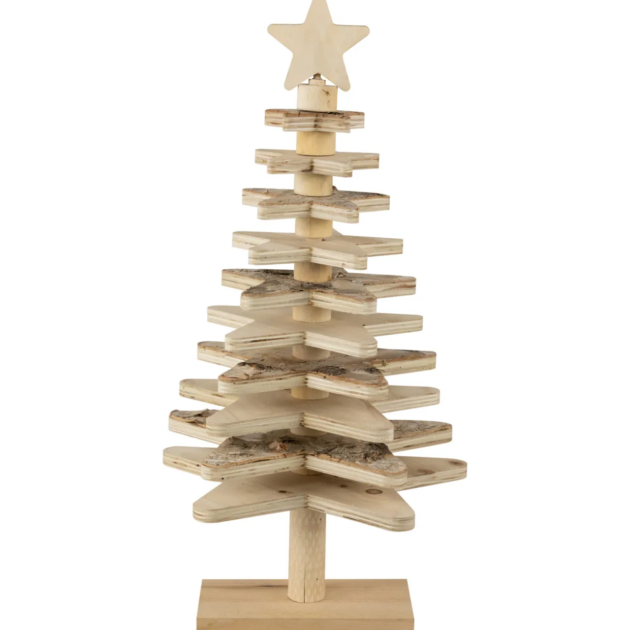 Star Cut-Outs Wooden Tree Christmas Decoration - 20.5"