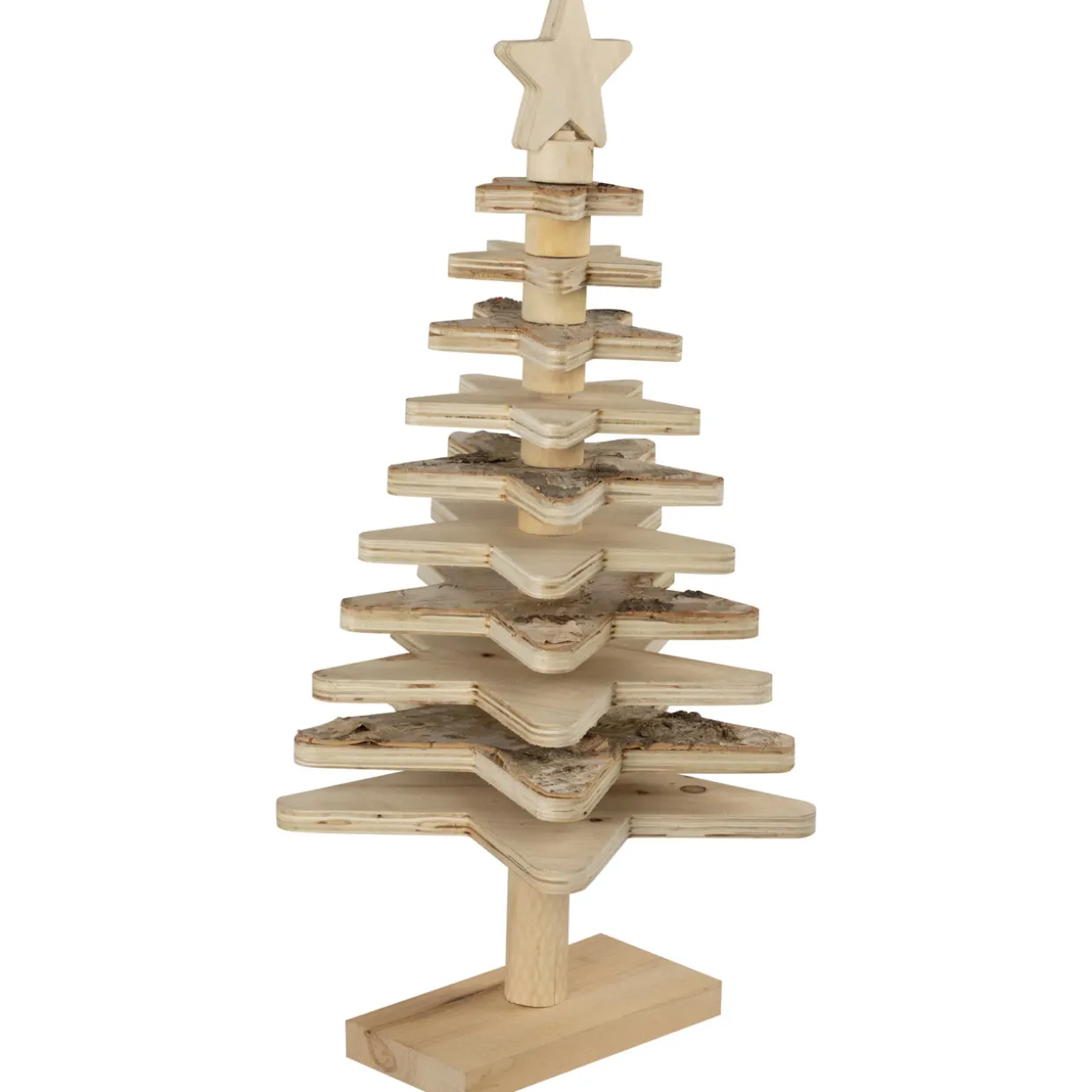 Star Cut-Outs Wooden Tree Christmas Decoration - 20.5"