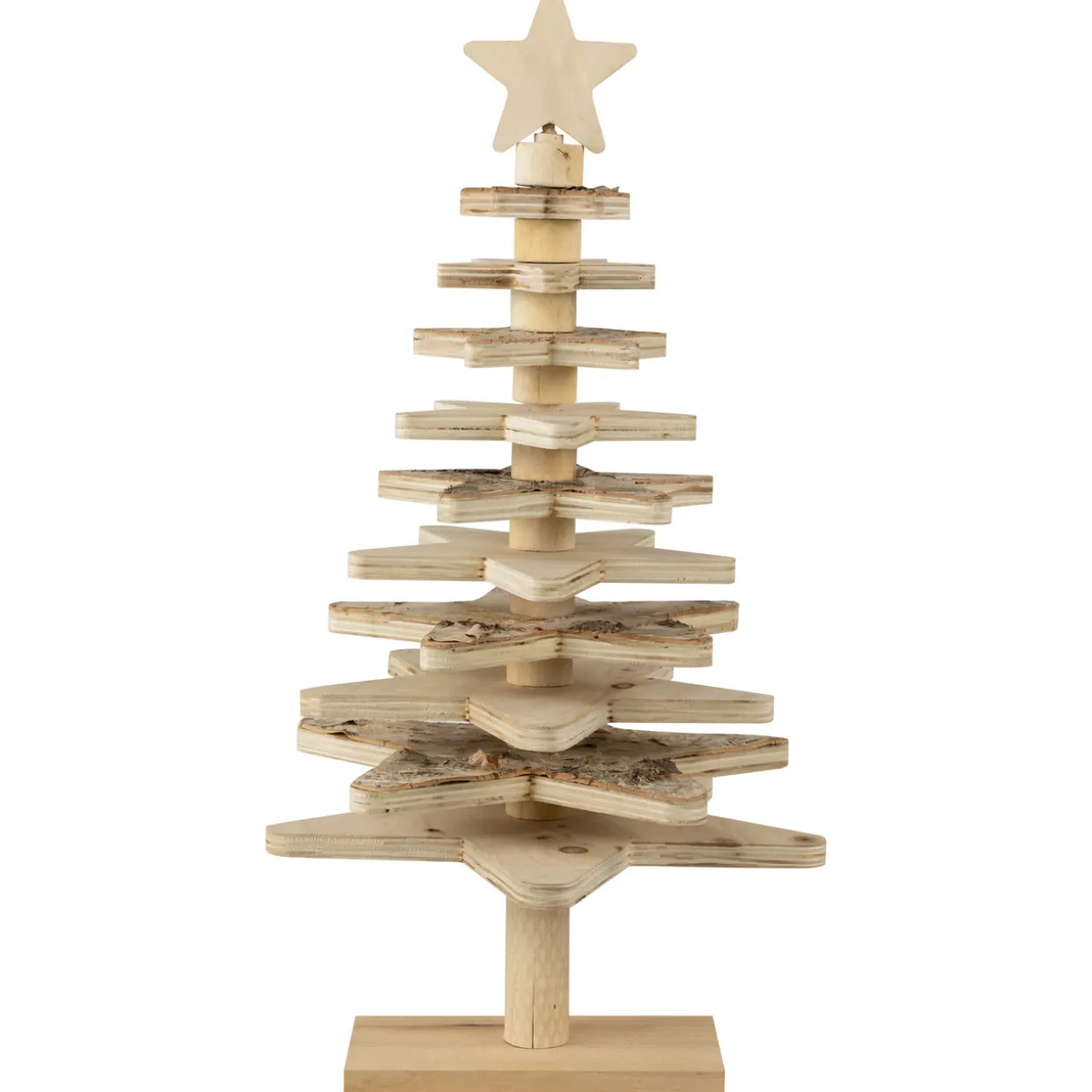 Star Cut-Outs Wooden Tree Christmas Decoration - 20.5"