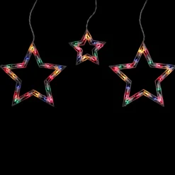 Star Shaped Mini Icicle Christmas Lights - 7' - Multi-Color - White Wire