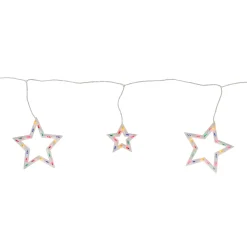 Star Shaped Mini Icicle Christmas Lights - 7' - Multi-Color - White Wire
