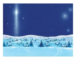 Starry Night Winter Scene Wall Decor Art Print