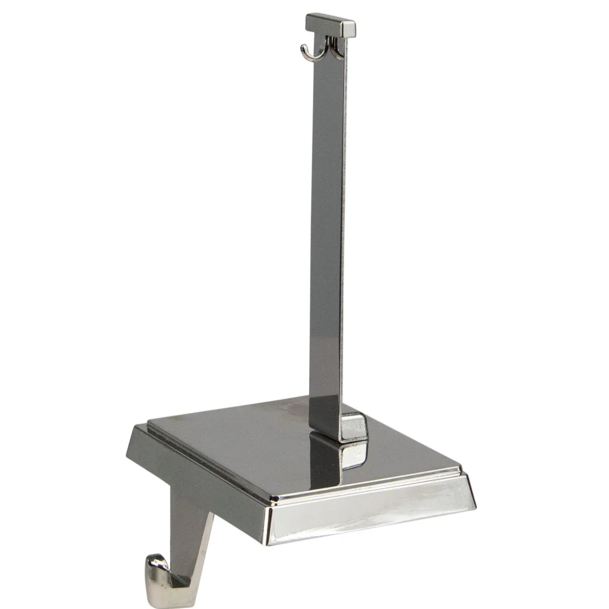 Stocking Holder with Ornament Hanger - 7.25" - Silver