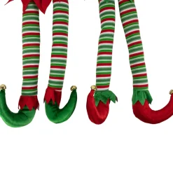 Striped Plush Elf Legs Christmas Decorations - 19