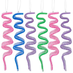 Sugar Coated Ribbon Candy Christmas Ornaments - 5.5" - 6 ct