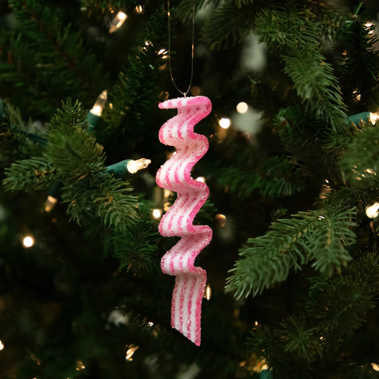 Sugar Coated Ribbon Candy Christmas Ornaments - 5.5" - 6 ct