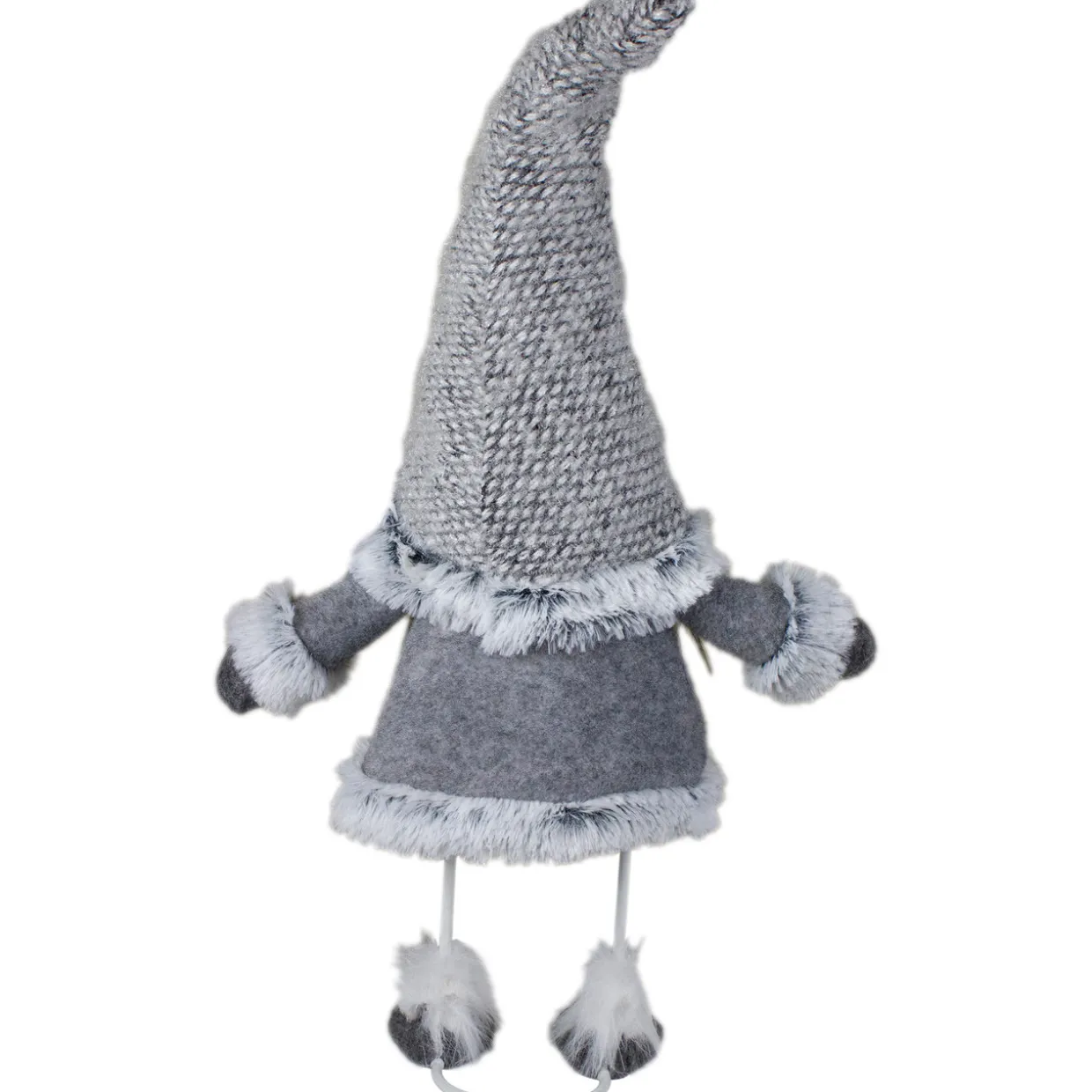 Swaying Standing Gnome Christmas Figure - 17" - Gray and Beige