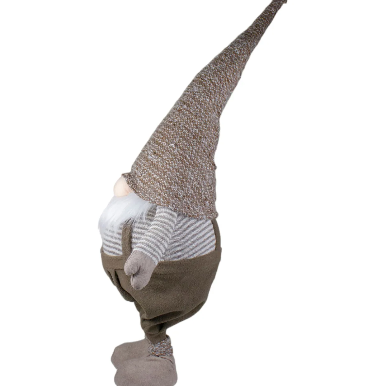 Tall Standing Swaying Christmas Gnome - 34" - Brown and White