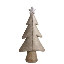 Textured Christmas Tree with Buttons and a Glitter Star Figure - 24" - Brown