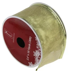 Textured Gold Wired Christmas Craft Ribbon 2.5" x 10 Yards