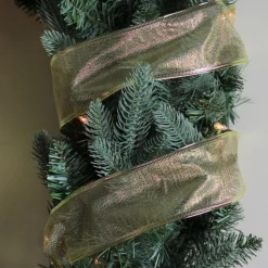 Textured Gold Wired Christmas Craft Ribbon 2.5