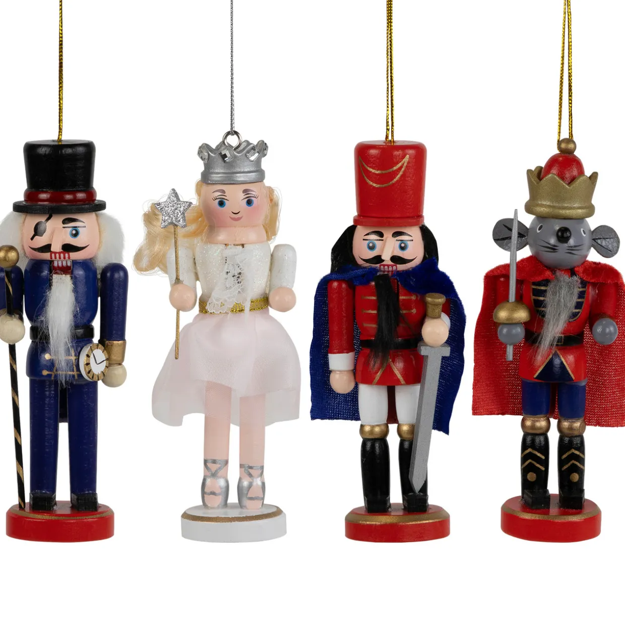 The Nutcracker Suite Christmas Figures - 5.25" - Red and Blue - Set of 4