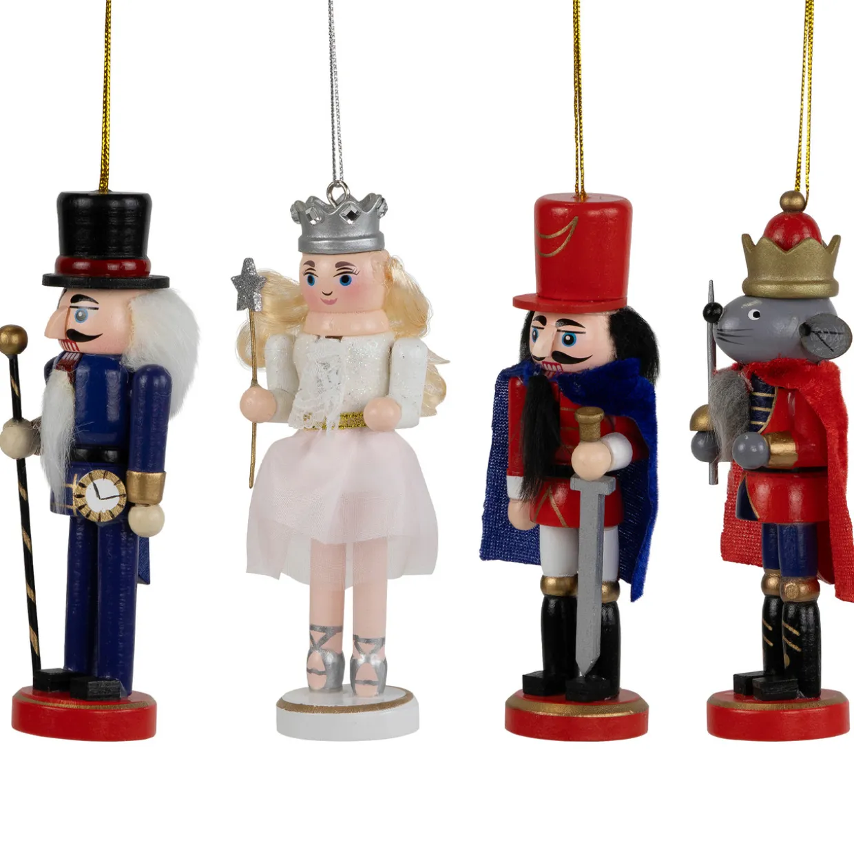 The Nutcracker Suite Christmas Figures - 5.25" - Red and Blue - Set of 4