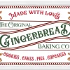 The Original Gingerbread Baking Company 13.5" x 19.5" Framed Christmas Wall Decor Sign Poster in a Natural Wooden Frame with UV Acrylic and Hangers