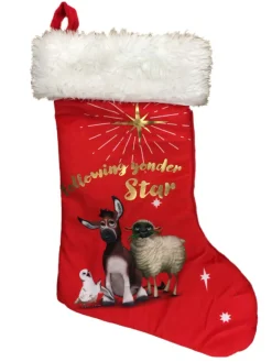 The Star Movie Red Following Yonder Star Christian Nativity Christmas Stocking