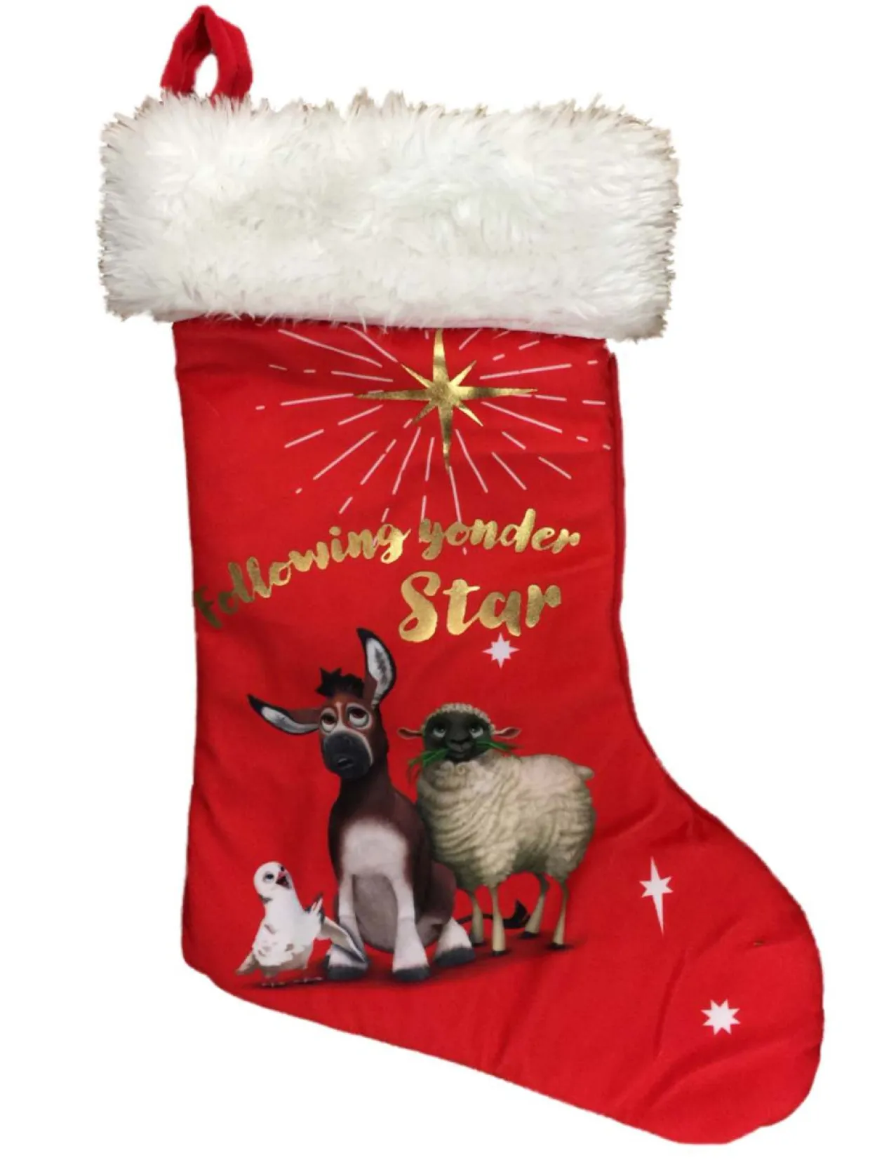 The Star Movie Red Following Yonder Star Christian Nativity Christmas Stocking