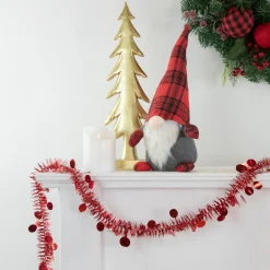 Tinsel and Polka Dot Commercial Christmas Garland - 50' x 1.5" - Red - Unlit