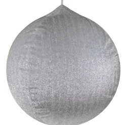 Tinsel Inflatable Christmas Ball Ornament Outdoor Commercial Decoration - 27.5" - Silver