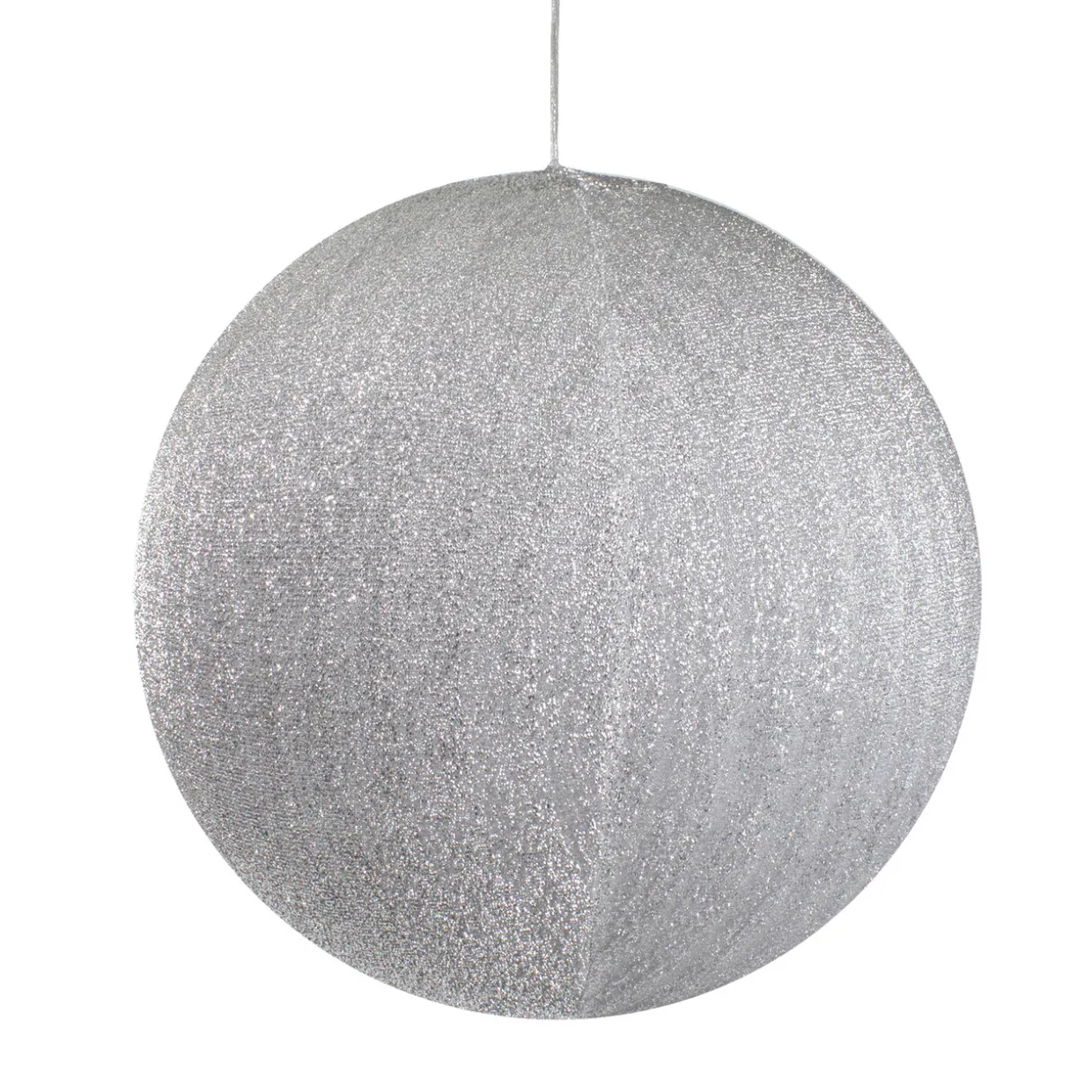Tinsel Inflatable Christmas Ball Ornament Outdoor Commercial Decoration - 19.5" - Silver