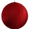 Tinsel Inflatable Christmas Ball Ornament Outdoor Commercial Decoration - 27.5" - Red