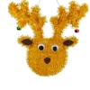 Tinsel Reindeer with Mini Jingle Bells Hanging Christmas Decoration - 13" -