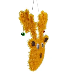 Tinsel Reindeer with Mini Jingle Bells Hanging Christmas Decoration - 13