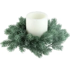 Traditional Frosted Green Pine Decorative Christmas Wreath - 12" - Unlit