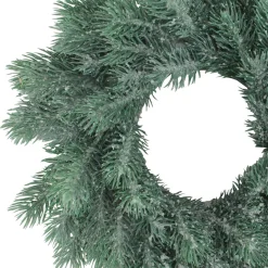 Traditional Frosted Green Pine Decorative Christmas Wreath - 12