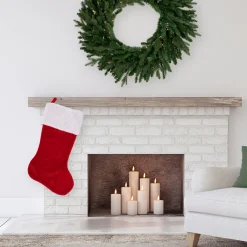 Traditional Plush Christmas Stocking with Cuff - 36" - Red and White