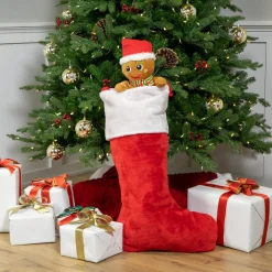 Traditional Plush Christmas Stocking with Cuff - 36