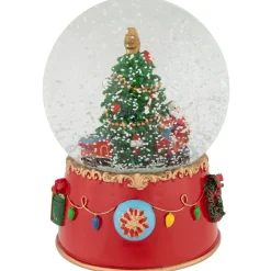 Train and Christmas Tree Village Musical Snow Globe - 8