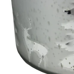 Tree Silhouette Mercury Glass Christmas Pillar Candle Holder - 9.5