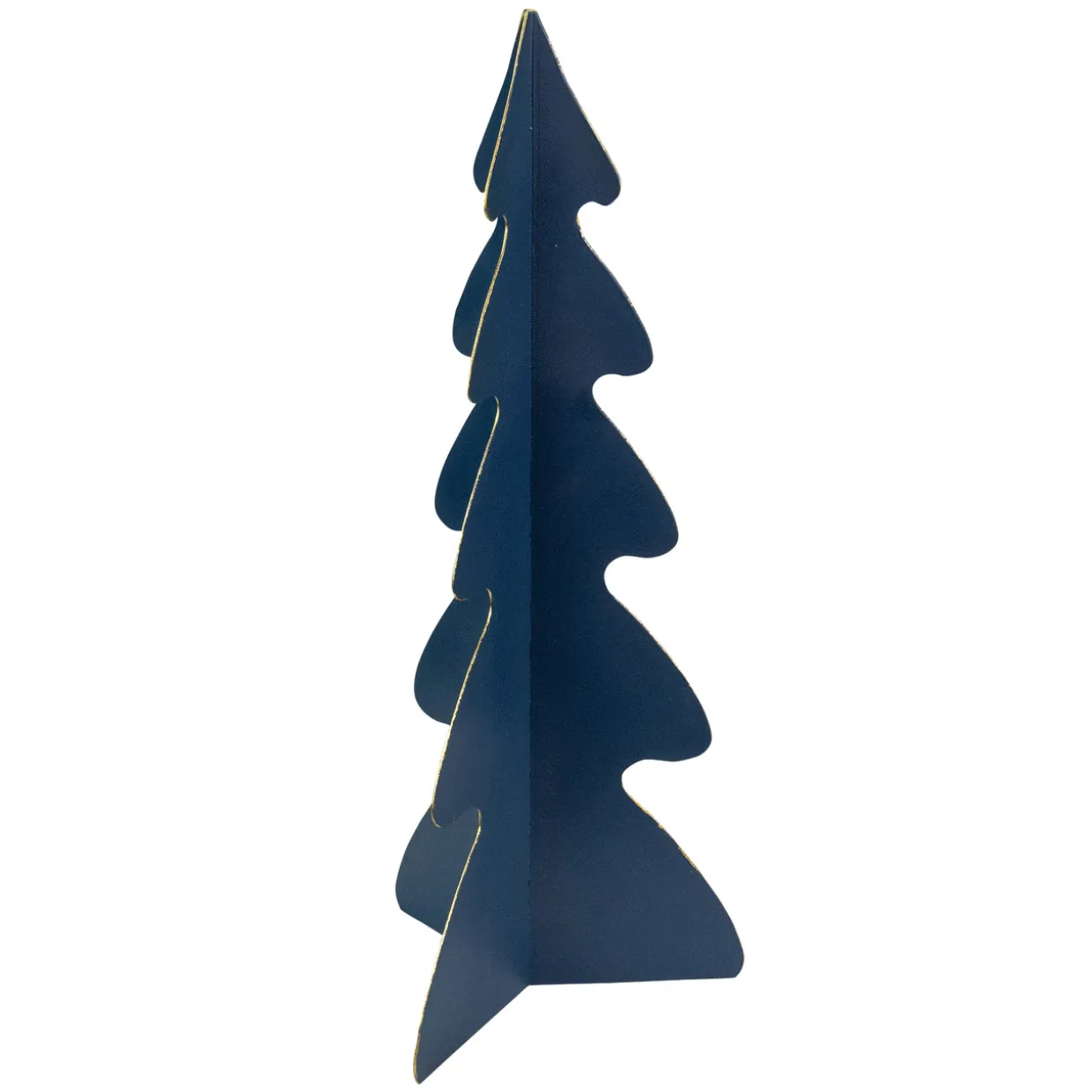 Triangular Christmas Tree with Curved Edges Decoration - 15" - Blue
