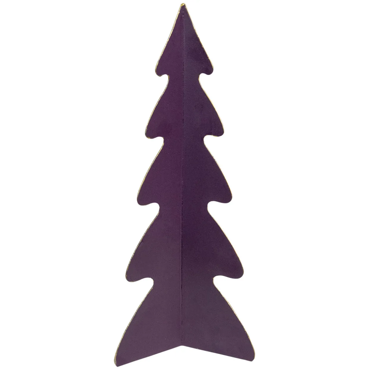 Triangular Christmas Tree with Curved Edges Decoration - 12" - Purple