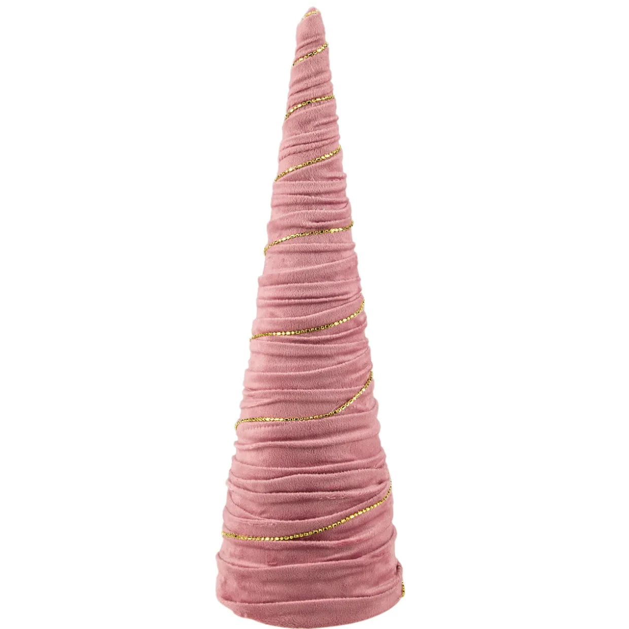 Twisted Cone Tree with Shiny Garland Christmas Decoration - 15.25" - Pink