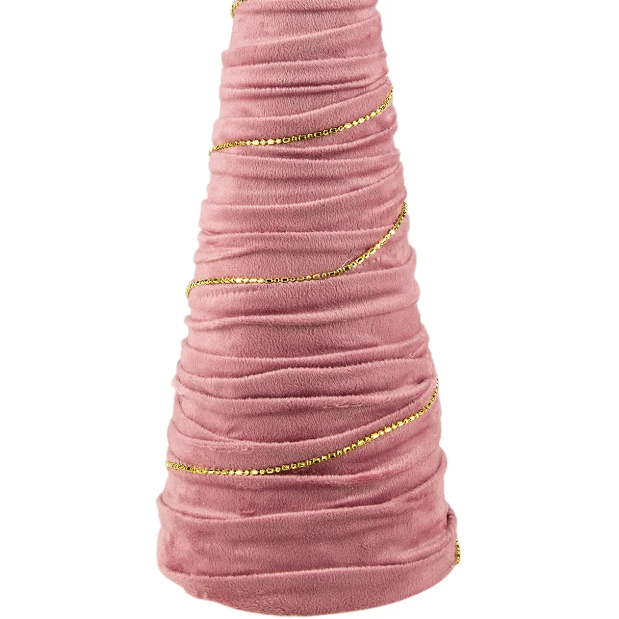 Twisted Cone Tree with Shiny Garland Christmas Decoration - 15.25" - Pink
