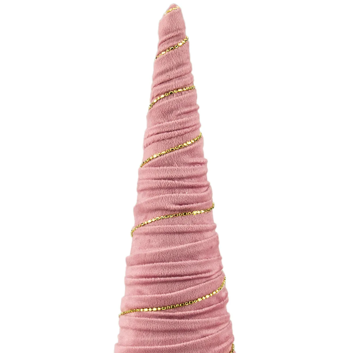 Twisted Cone Tree with Shiny Garland Christmas Decoration - 15.25" - Pink