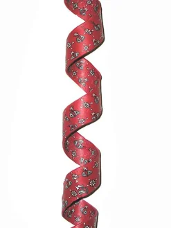 Twisted Paisley Bandana Christmas Garland - 3' - Red and Black - Unlit