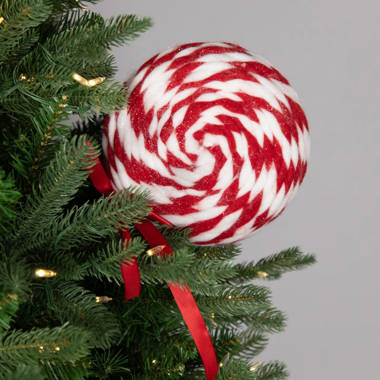 Twisted Yarn Peppermint Lollipop Christmas Pick - 19.25"