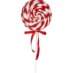 Twisted Yarn Peppermint Lollipop Christmas Pick - 19.25"