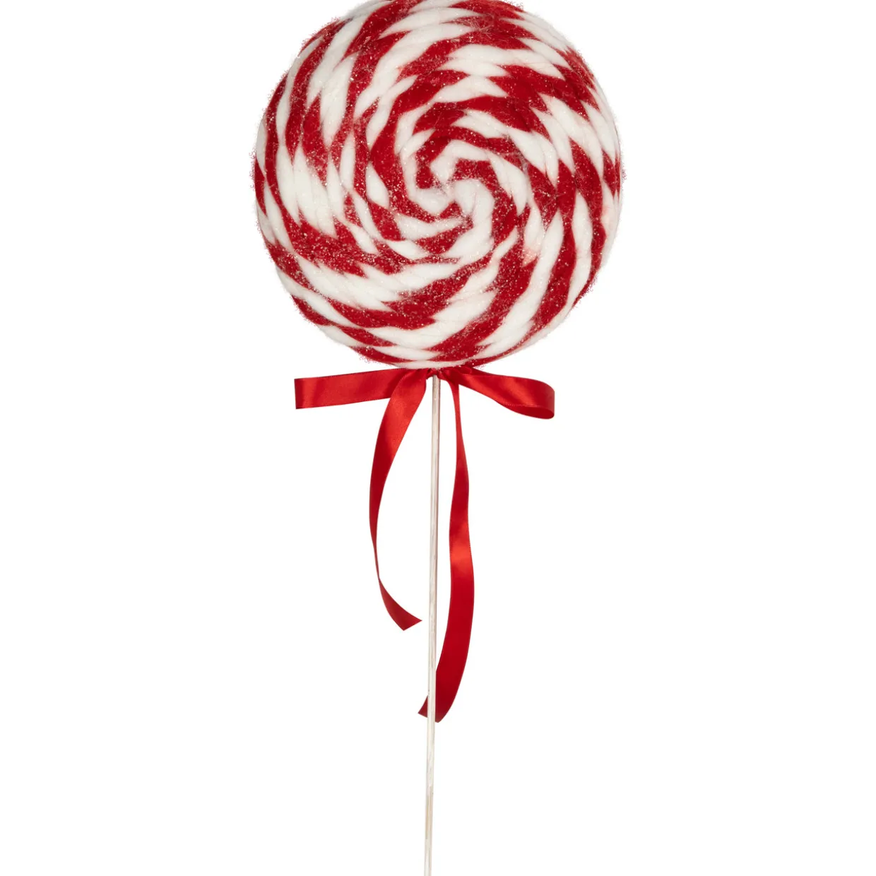 Twisted Yarn Peppermint Lollipop Christmas Pick - 19.25"