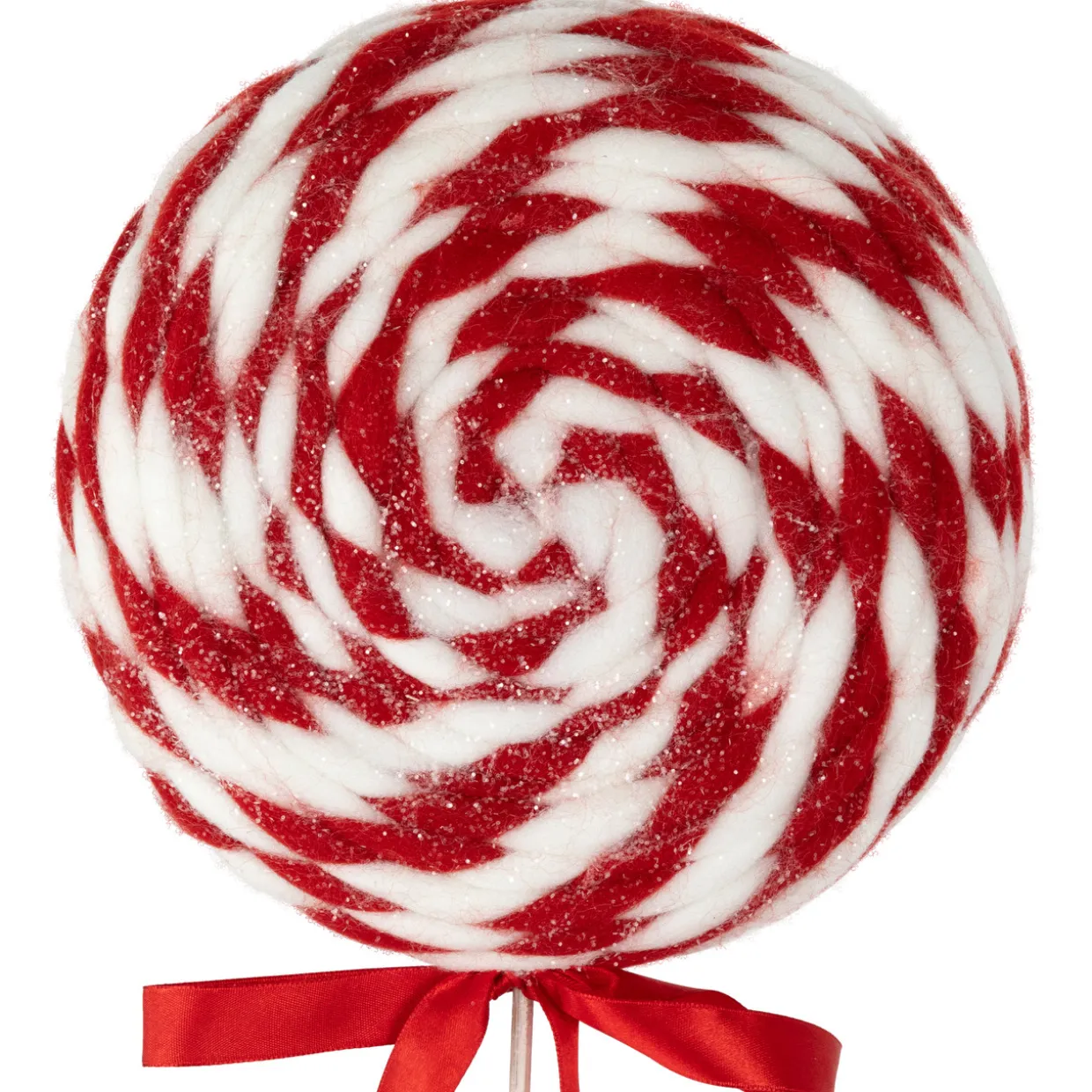 Twisted Yarn Peppermint Lollipop Christmas Pick - 19.25"